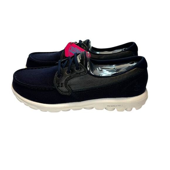 Skechers On-The-Go Low Women's Navy Blue Canvas Walking Sneakers Shoes Size 7 - Picture 8 of 16